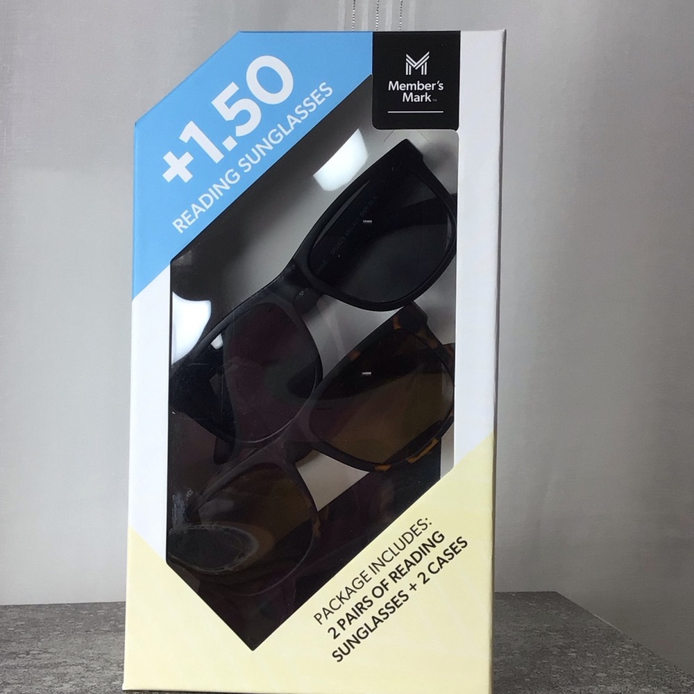 😎 Reading Sunglasses 2 pairs +1.50 Black and Brown Unisex Eyeglasses